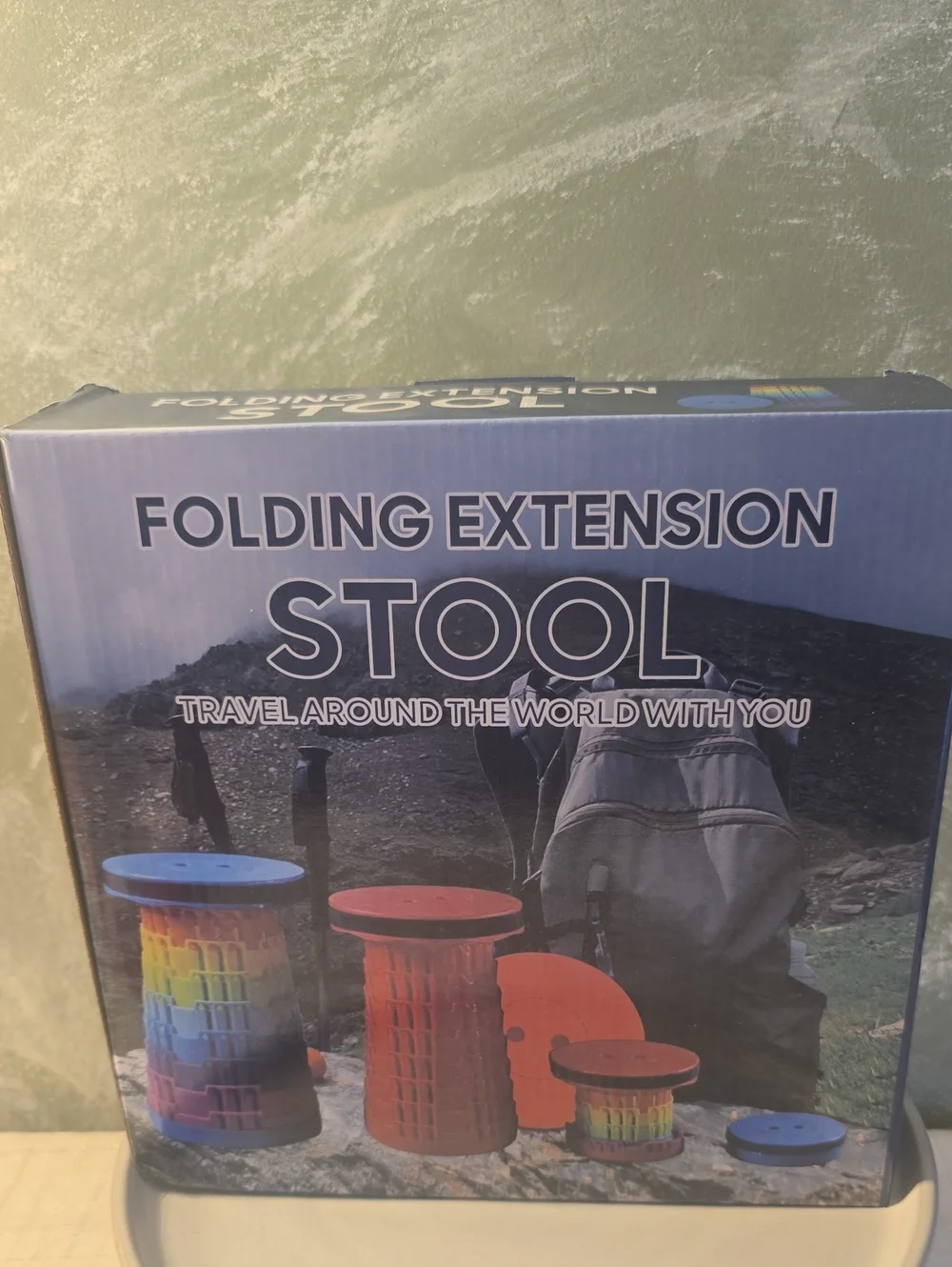 Folding Extension Stool - Multicolor Travel Stool, Camping, Fishing, Party New